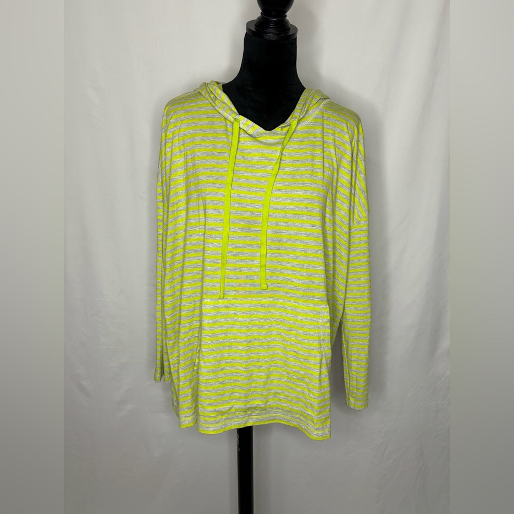 half moon by Modern Movement Striped Yellow Hoodie Sweatshirt